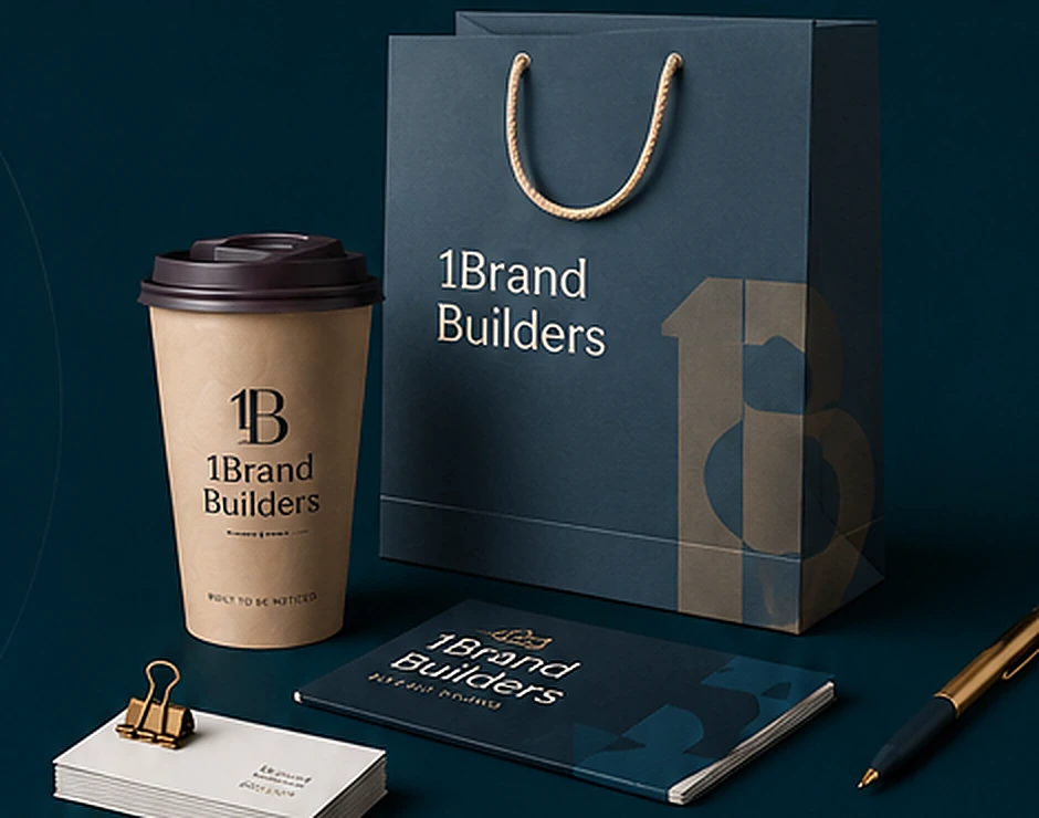 1Brand Builders packaging and stationery